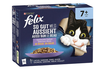 Aliment pour chats Felix Senior Aussi bon que beau Assortiment 12x85g