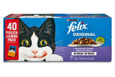 Aliment pour chats en gelée Felix Original Sélection mixte 40x85g