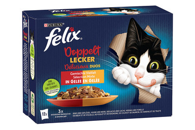 Aliment pour chats Felix Délicieux duos en gelée 12x85g