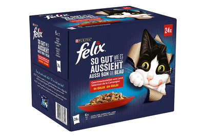 Aliment pour chats en gelée Felix Aussi bon que beau Viande 24x85g