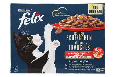 Aliment pour chats Felix Délices tranchés Viande 10x80g