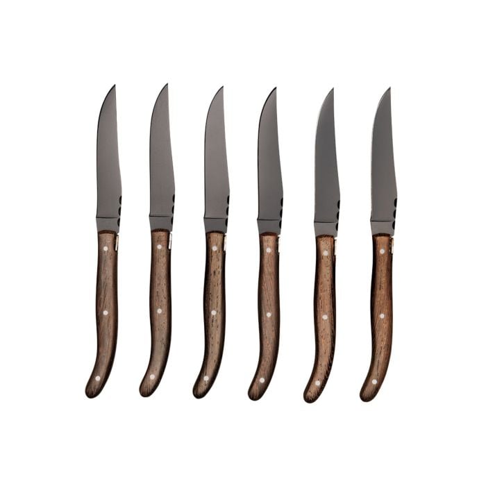 6 couteaux à steak, brun
