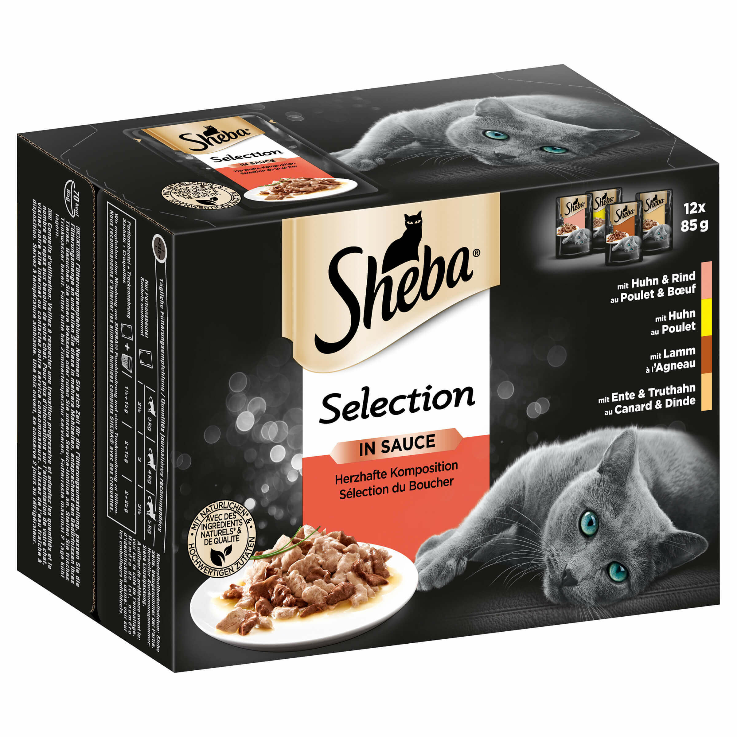 Sheba Aliment assortis Selection en sauce pour chat 12x85g