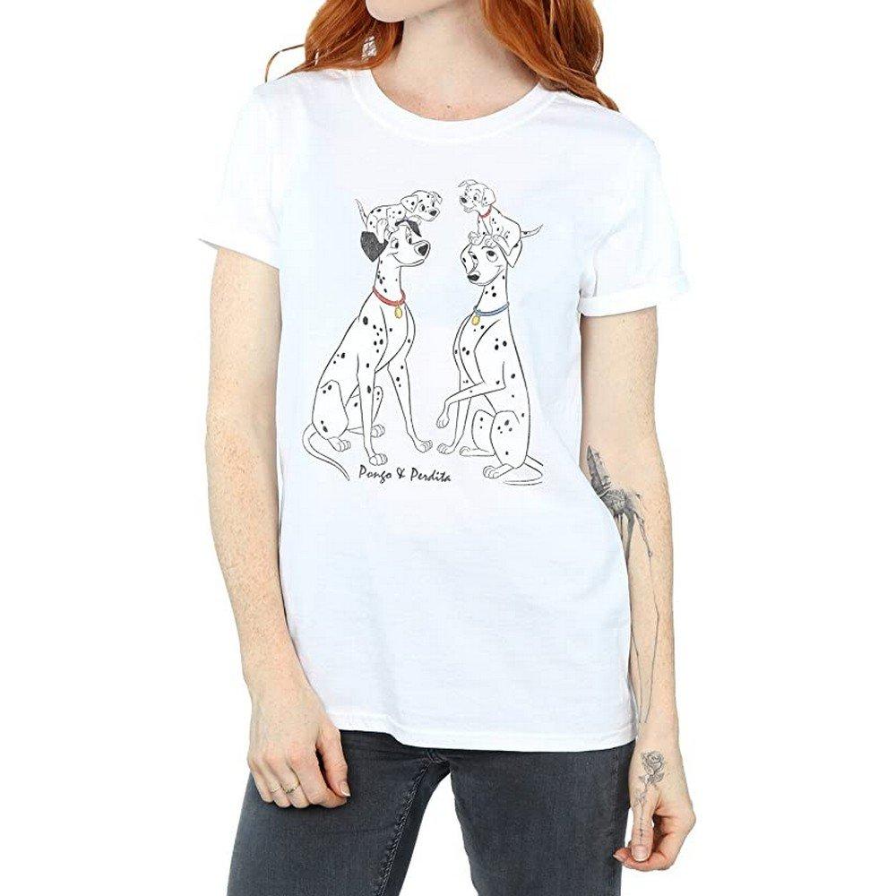 101 Dalmatians Tshirt Pongo And Perdita Femme Blanc XXL