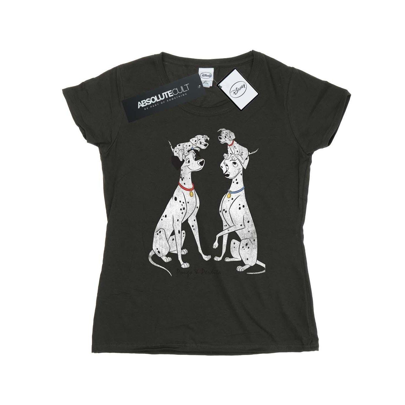 101 Dalmatians Tshirt Pongo And Perdita Femme Gris Tourterelle XS
