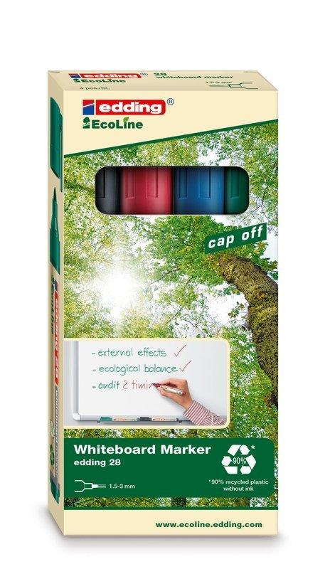 EDDING Boardmarker 28 EcoLine 1.5-3mm 28-E4 4 couleurs