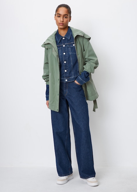 Cape-Parka relaxed green bamboo
