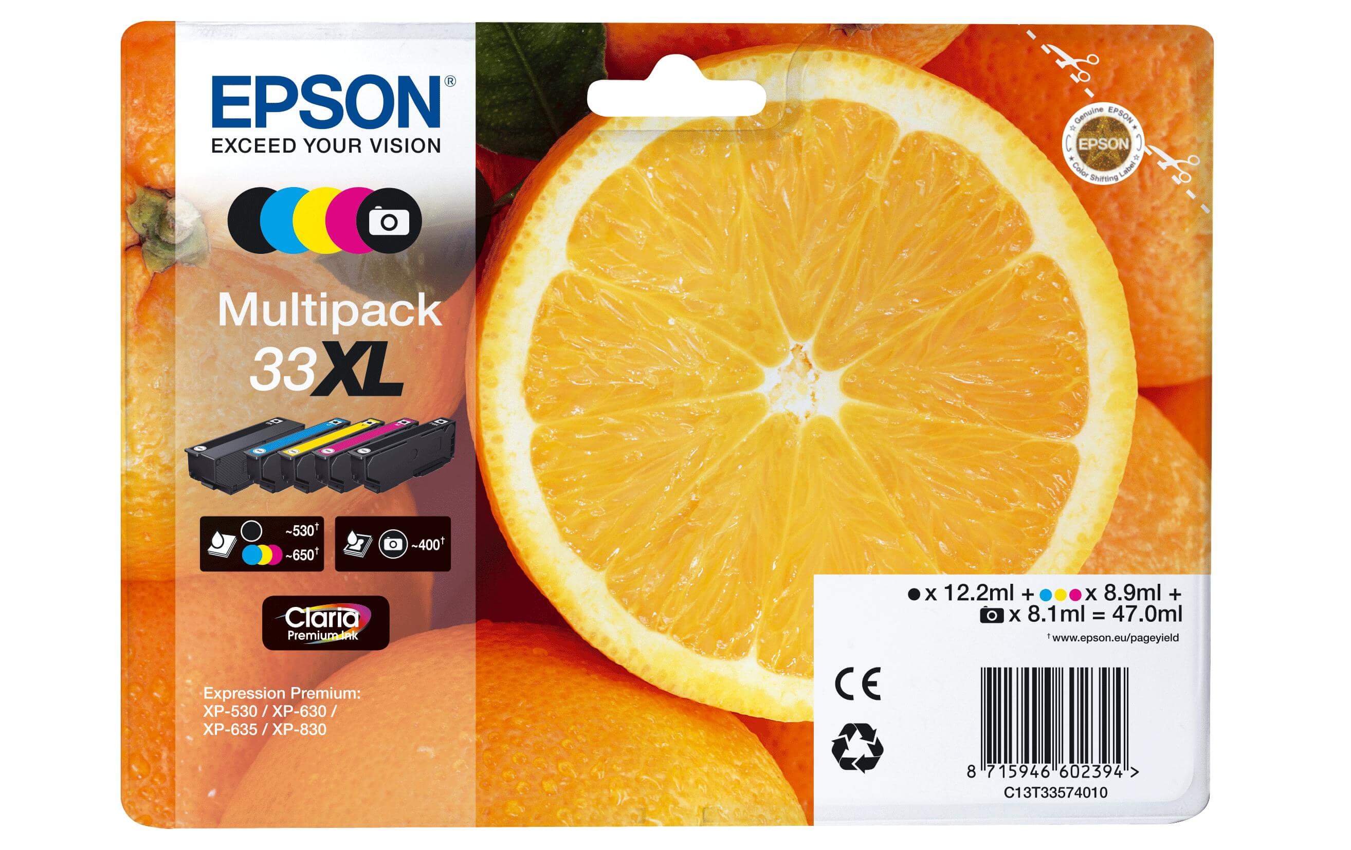 EPSON 33 XL Multipack - Cartouche d'encre (Photo noir/noir/cyan/jaune/magenta)