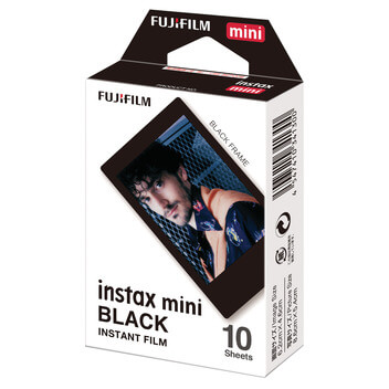 Film Fujifilm Instax Mini Pack 10 Poses Couleur avec cadre noir