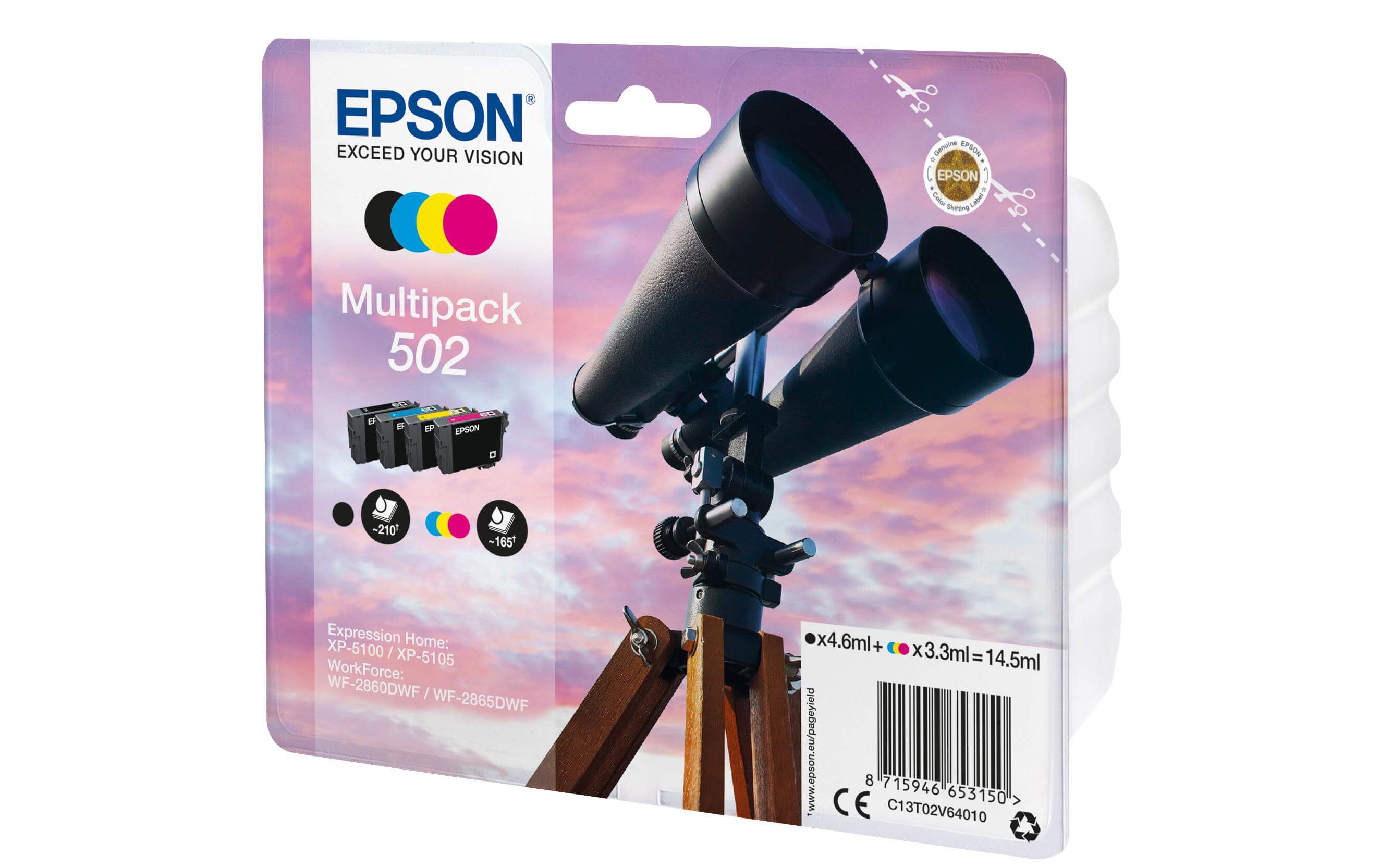 EPSON Epson Multipack Tinte 502 Cmybk T02v640 Wf-2860/xp-5100 4-color Unisexe ONE SIZE