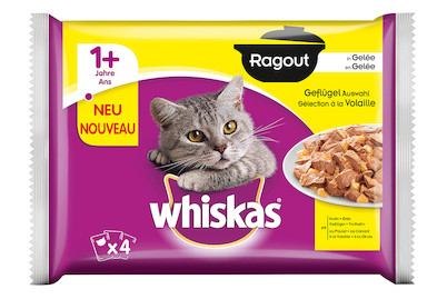 Whiskas Ragout in Gelee Sélection volaille 4x85g