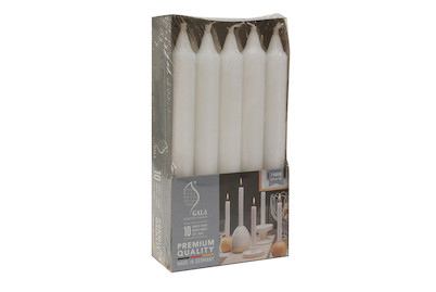 10 bougies de table blanc