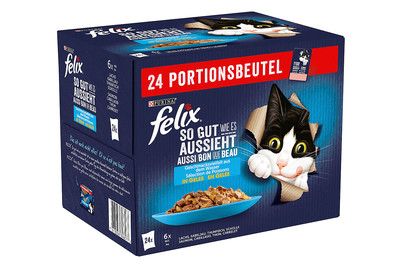 Aliment pour chats en gelée Felix Aussi bon que beau Poisson 24x85g