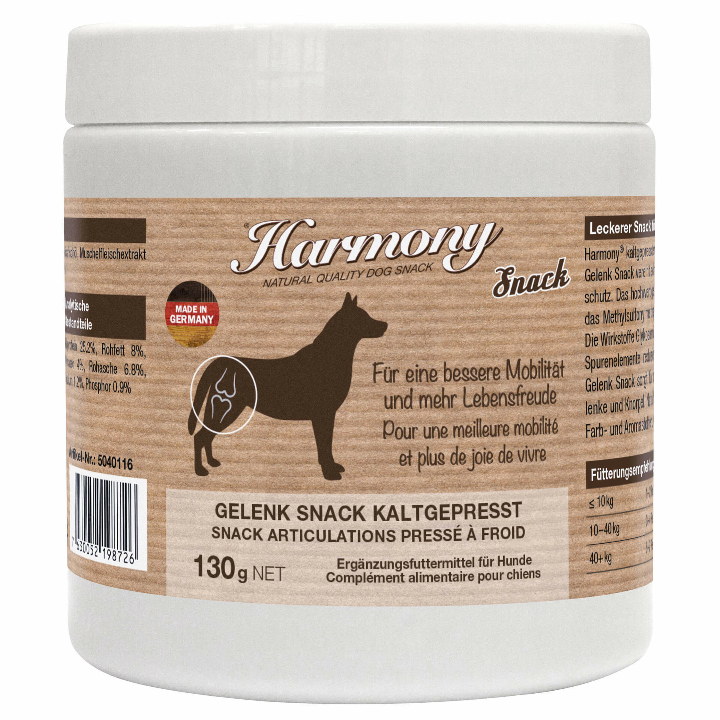 Harmony Dog Natural Snack pour chiens pour les articulations 130g