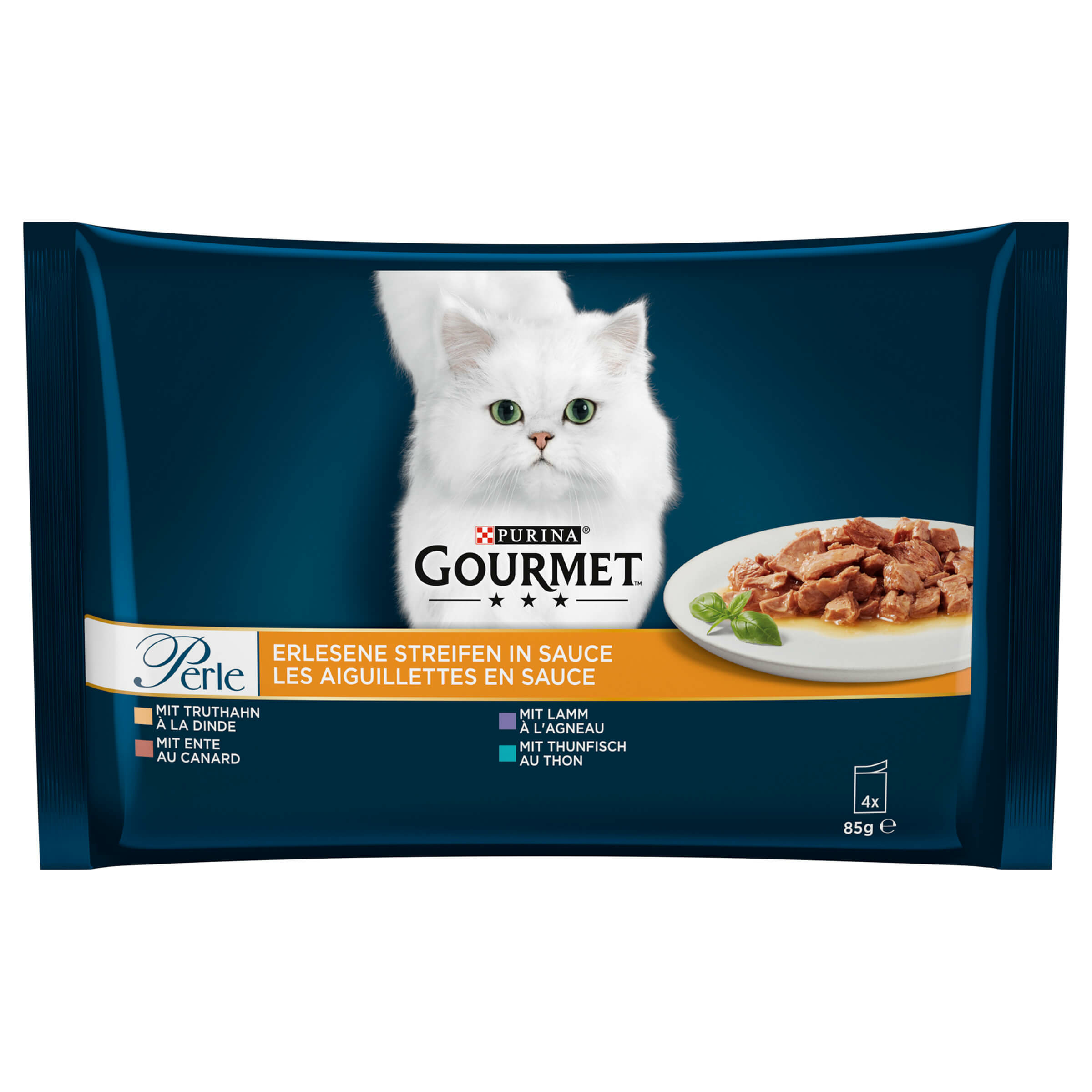 Aliment pour chats Purina Gourmet Perle Les Aiguillettes 4x85g