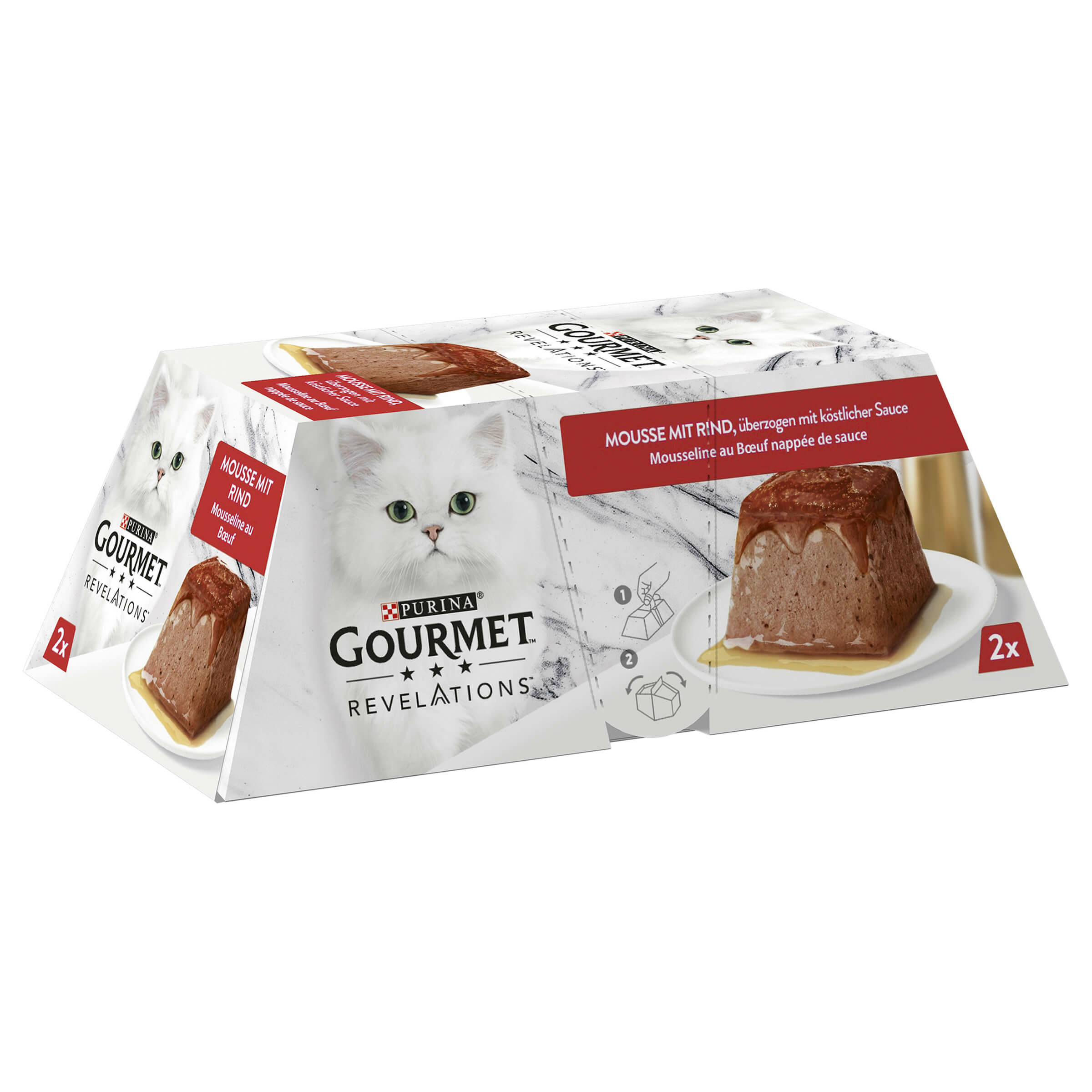 Aliment pour chats Gourmet Revelations Bœuf 2x57g