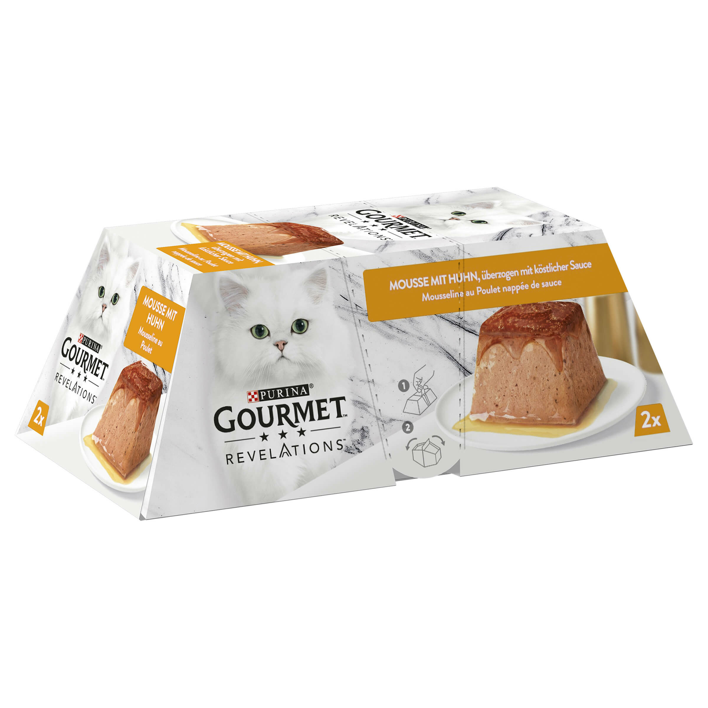 Aliment pour chats Gourmet Revelations Poulet 2x57g