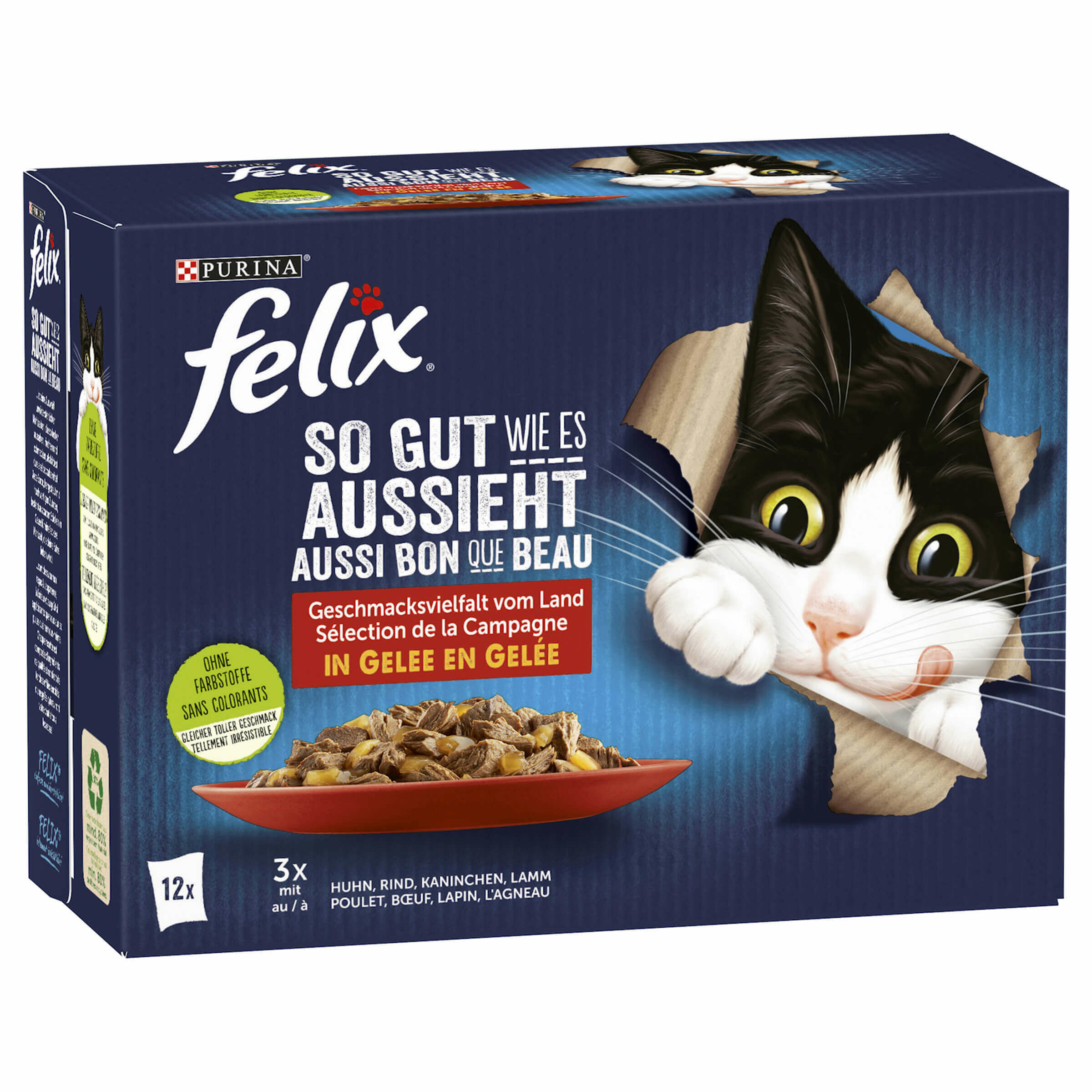 Aliment pour chats en gelée Felix Aussi bon que beau Viande 12x85g