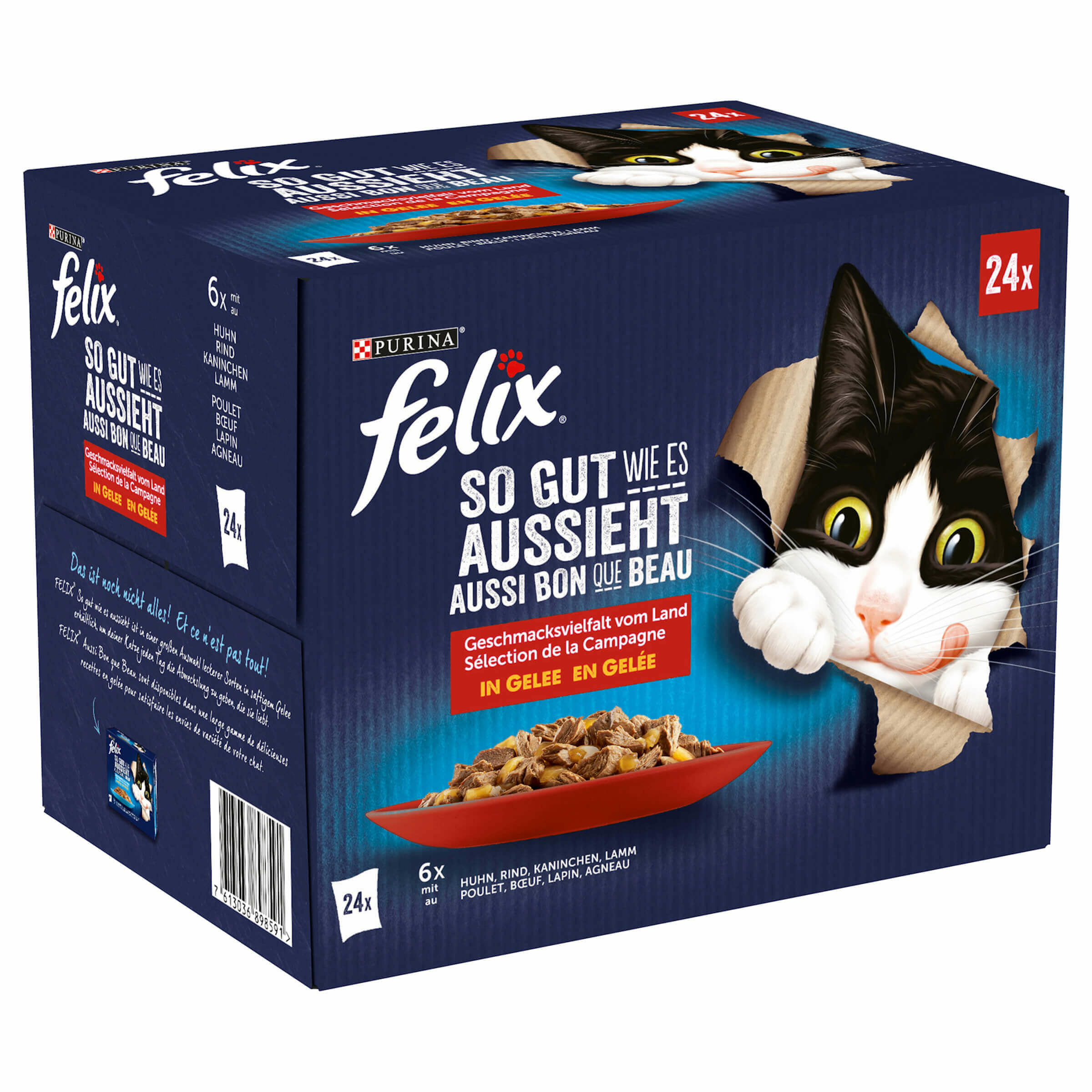 Aliment pour chats en gelée Felix Aussi bon que beau Viande 24x85g