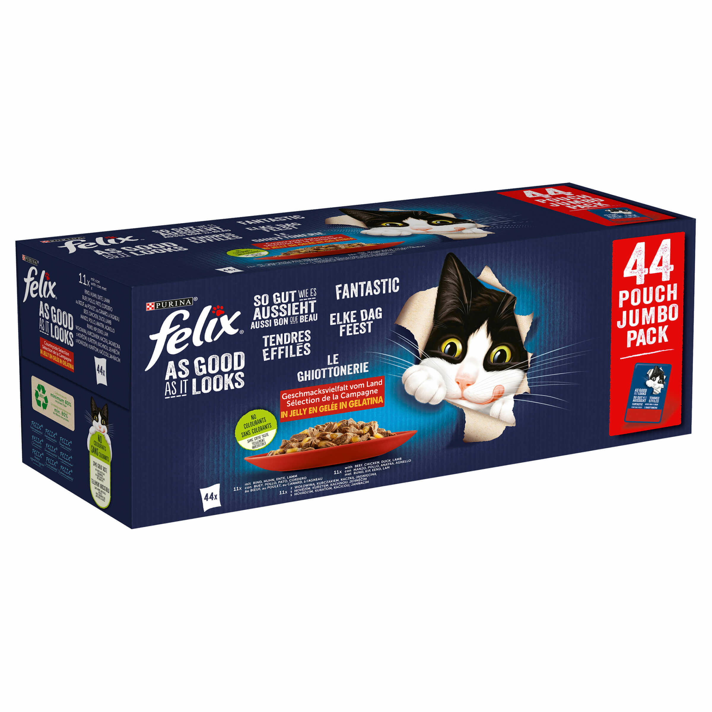 Aliment pour chats en gelée Felix Aussi bon que beau Ass. 44x85g