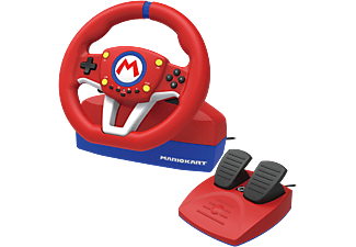HORI Mario Kart Racing Wheel Pro Mini pour Nintendo Switch - Volant avec pédales (Rouge/Bleu/Blanc)