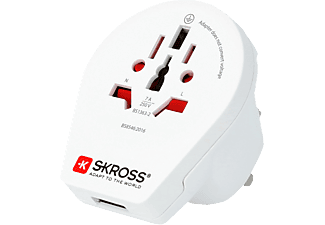 SKROSS Adaptateur de voyage World UK avec chargeur USB adaptateurs
