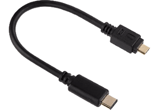 HAMA Câble adaptateur USB type C 135713, doré, 0.15 m - Câble d'adaptateur USB, 0.15 m, Noir