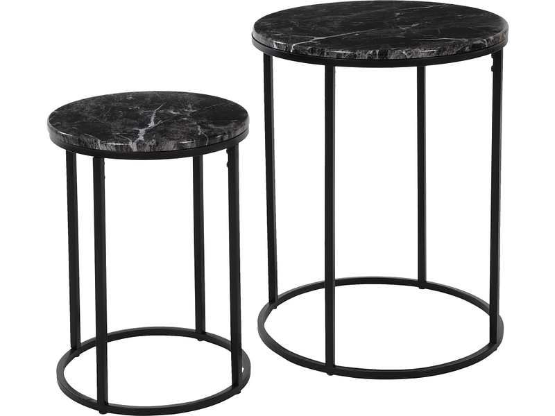Set 2 table d'appoint ARTIS 40x40x50cm noir