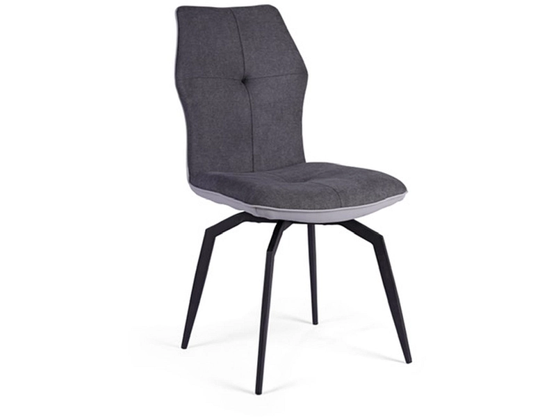 Chaise ANDY tissu gris Assise pivotante