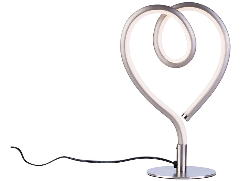 Lampe à poser LED HEART 23.5cm 6W argenté