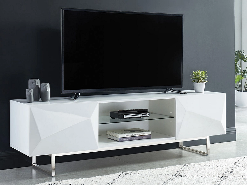 Meuble TV GEME 160cm blanc