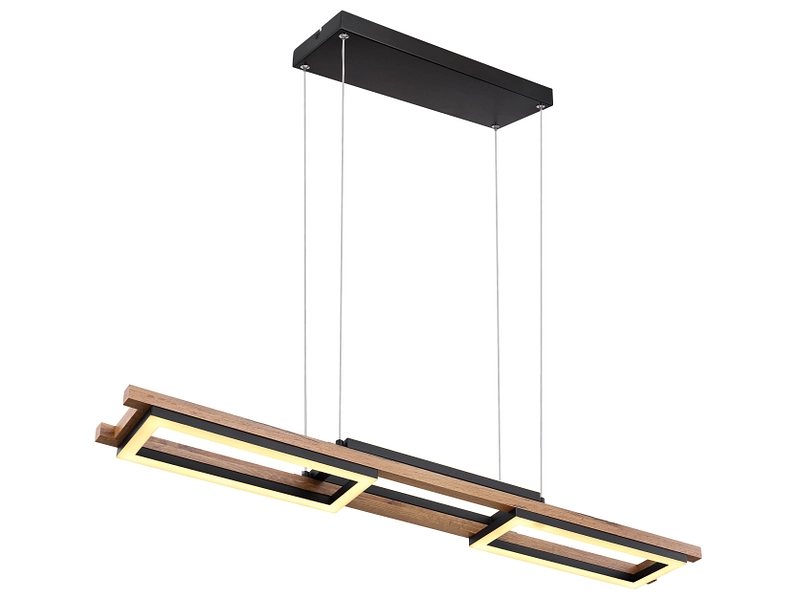 Suspension NIETO LED intensité variable 100x120cm 30W bois