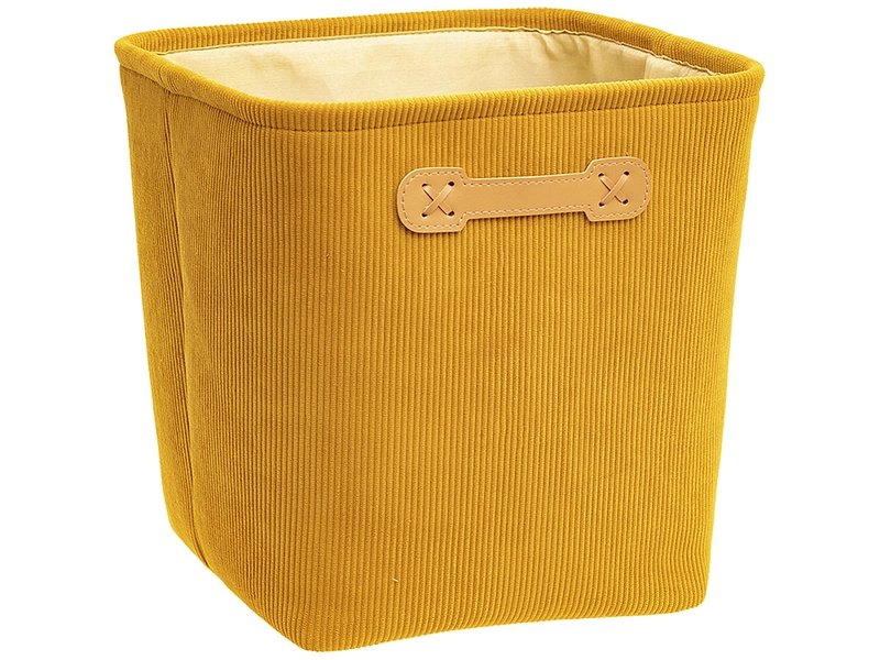 Boîte de rangement CORDUROY jaune 31 cm x 31 cm x 31 cm
