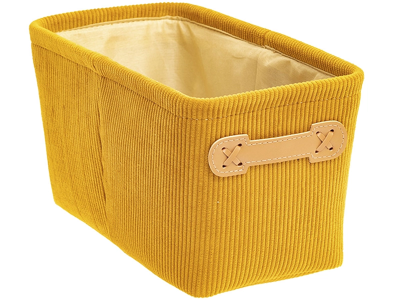 Boîte de rangement CORDUROY jaune 16 cm x 31 cm x 15 cm