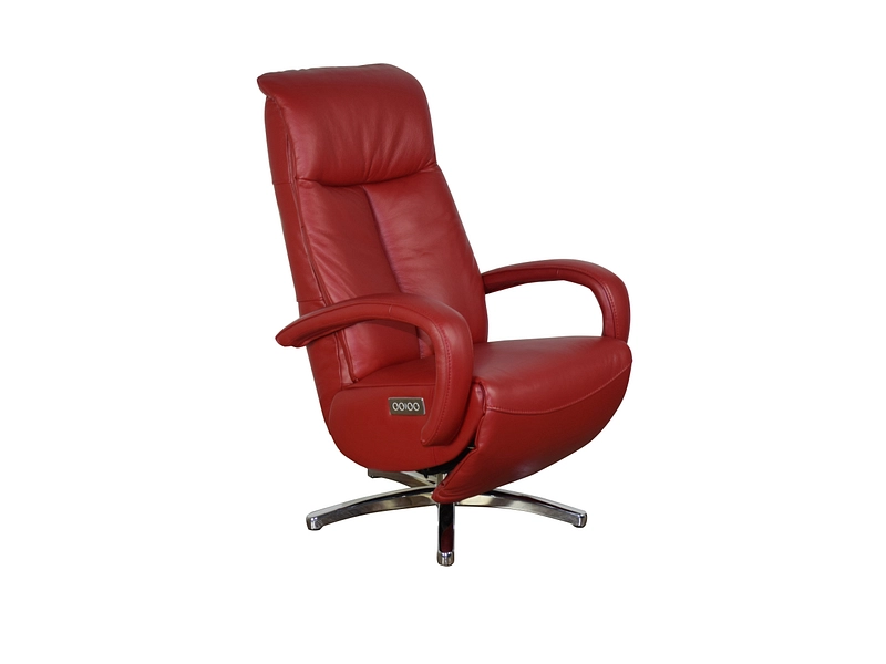 Fauteuil relax DYLAN RELAX Cuir véritable rouge