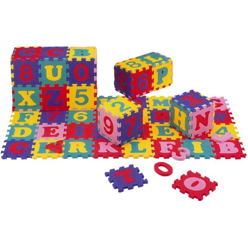 Matelas puzzle avec lettres et chiffres
