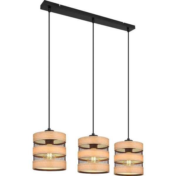 mutoni Lampe à suspension métal noir mat 3xE27 Lampe à suspension métal noir mat 3xE27
