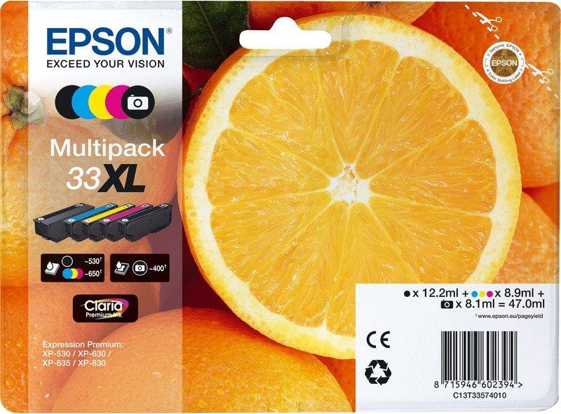 EPSON Oranges Multipack 5-colours 33xl Claria Premium Ink Unisexe Multicolor ONE SIZE