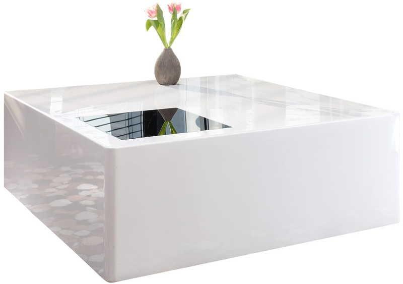 mutoni Table basse 100x100x45cm blanc Table basse 100x100x45cm blanc