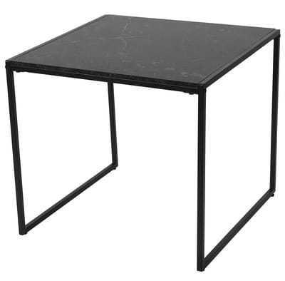 mutoni Table d'appoint Caspar mélaminé décor marbre noir 50x50 Table d'appoint Caspar mélaminé décor marbre noir 50x50