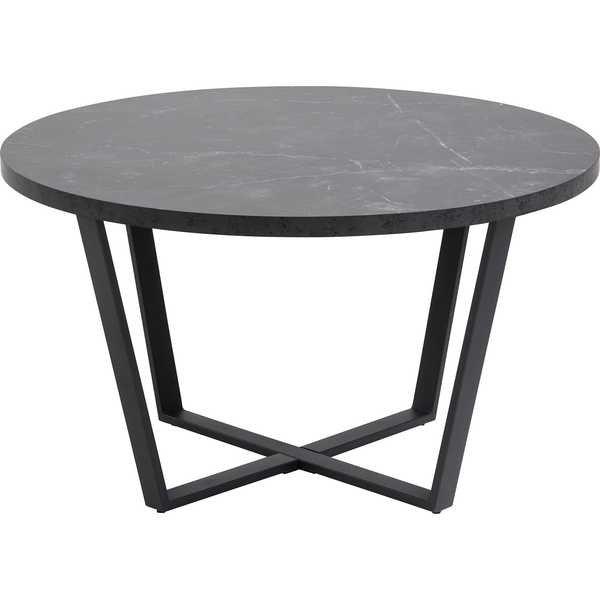 mutoni Table basse Amelia décor mélaminé marbre noir rond 77x77 Table basse Amelia décor mélaminé marbre noir rond 77x77