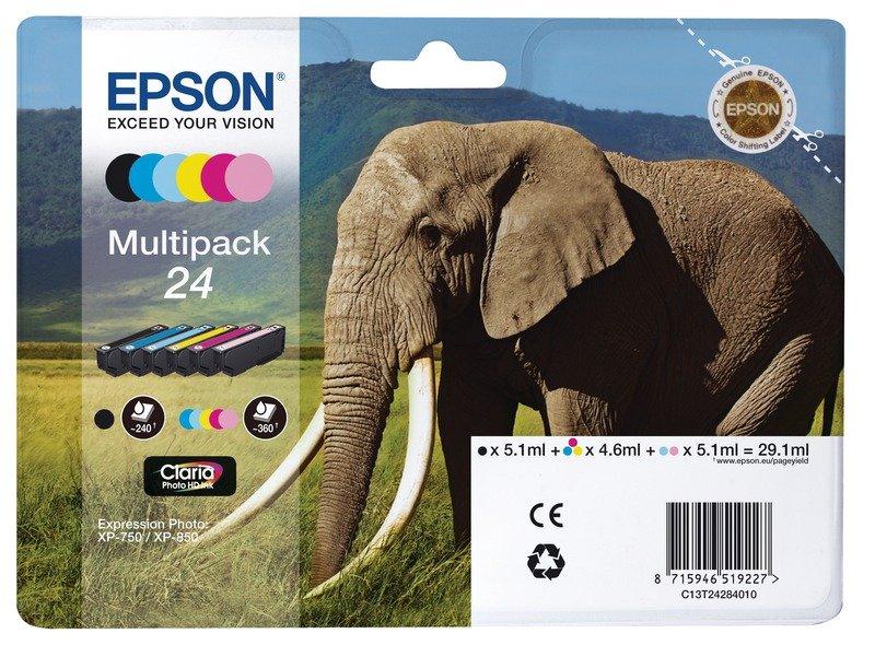 EPSON Elephant Multipack 6-colours 24 Claria Photo Hd Ink Unisexe Multicolor ONE SIZE