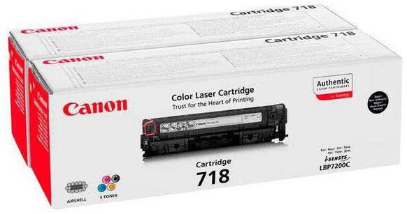 Canon Canon Toner-modul 718tw Schwarz 2662b005 Lbp 7200 2 Stück Unisexe Noir ONE SIZE