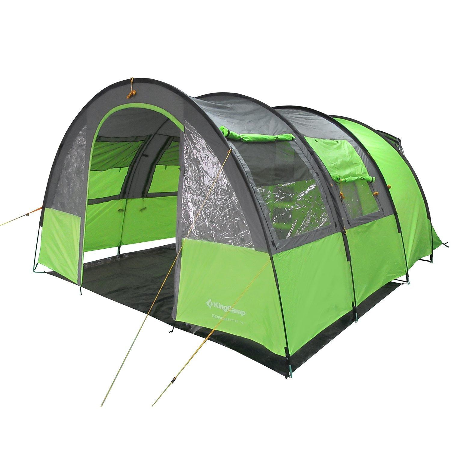 Kingcamp Tente De Camping Familiale 4 Places - Modèle Sorrente Unisexe Vert Printemps