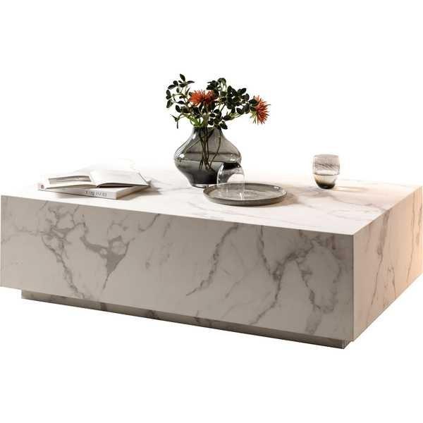 mutoni Table basse effet marbre blanc 120x75 Table basse effet marbre blanc 120x75