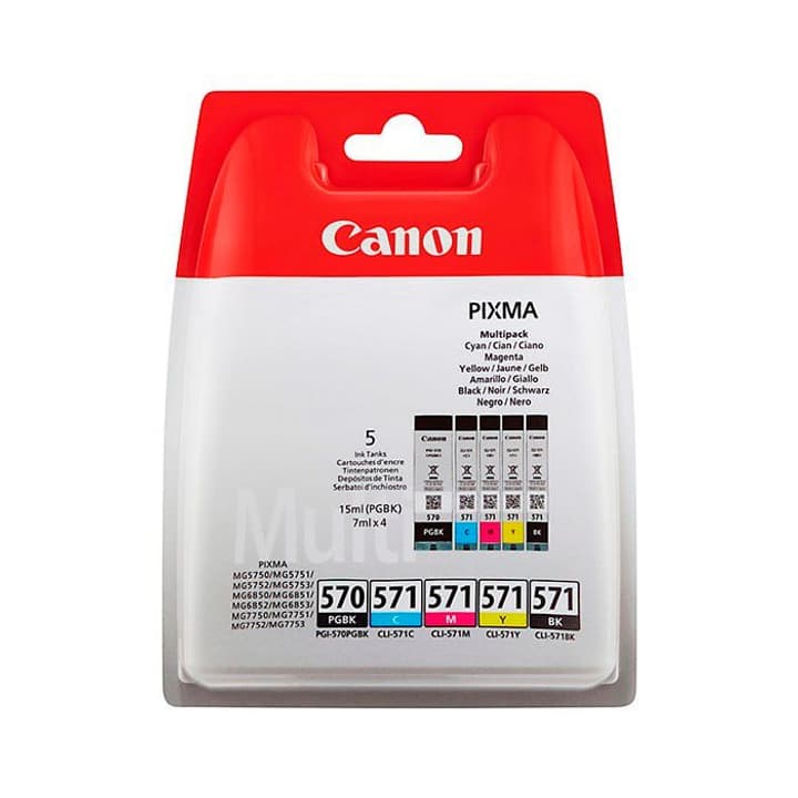 Canon Canon Multipack Tinte Pgbk/cmy/bk Pgcl570/1 Pixma Mg5750 15/7ml Unisexe ONE SIZE