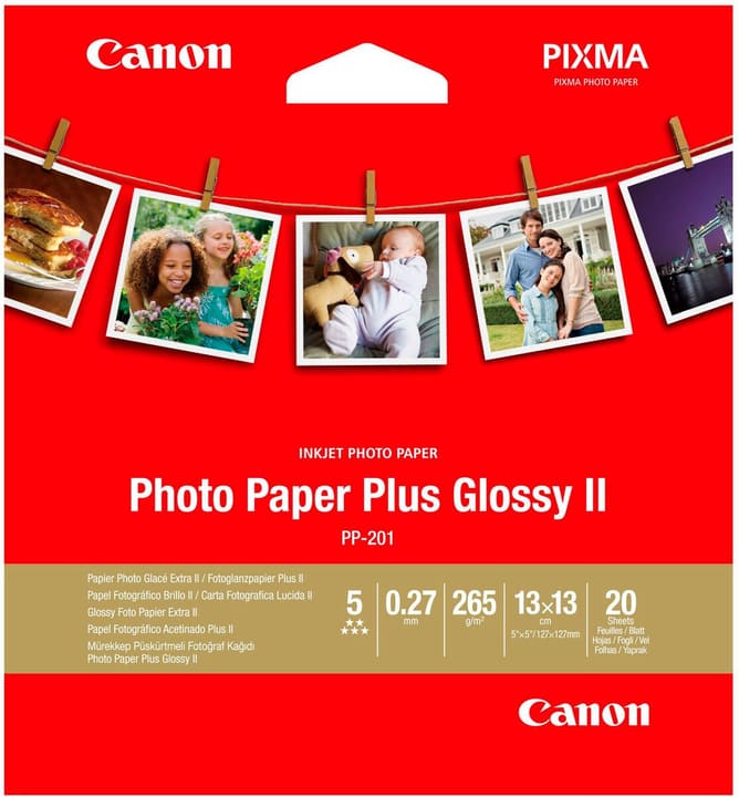 Canon Canon Photo Paper Plus 265g 13x13cm Pp2015x5 Inkjet Glossy Ii 20 Blatt Unisexe 1 pezzo