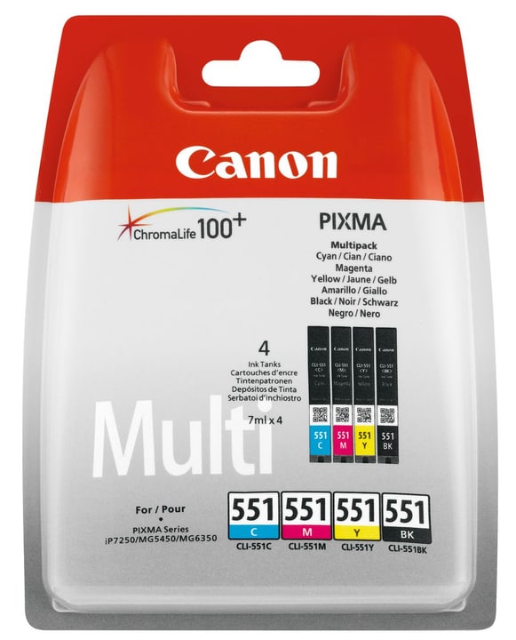 Canon Cartouche d'encre color Pixma Cli-551 Multipack