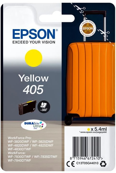 EPSON Epson Tintenpatrone 405 Yellow T05g44010 Wf-7830dtwf 300 Seiten Unisexe Jaune Bariolé ONE SIZE