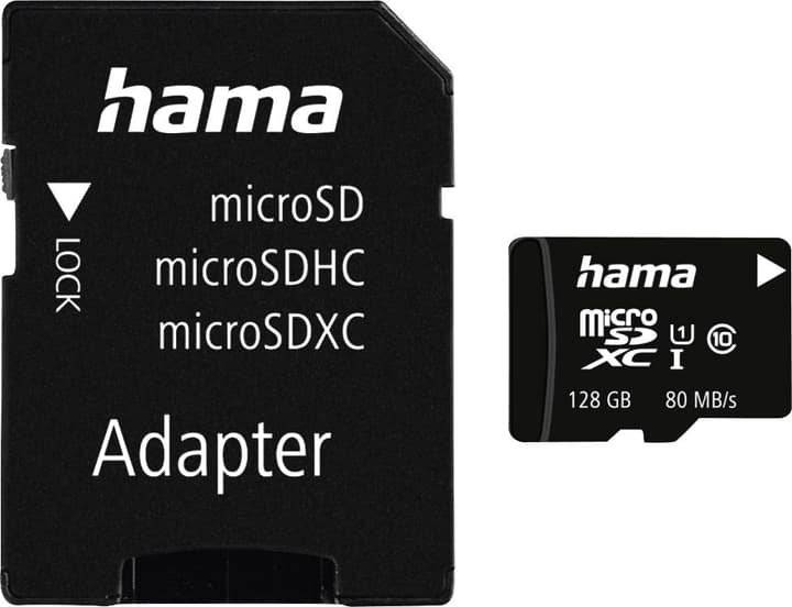 Hama microSDXC 128Gb Class 10 Uhs-I 80MB/s + Adaptateur/Mobile Carte mémoire